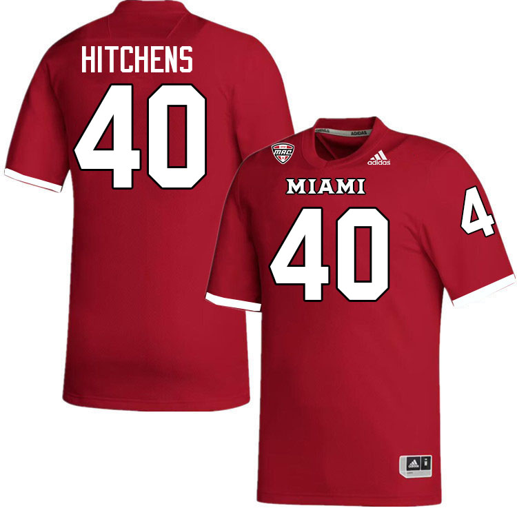 Miami University Redhawks #40 Bob Hitchens College Football Jerseys Stitched-Red